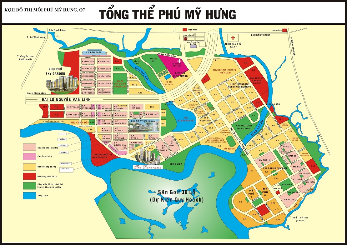 Bản đồ quy hoạch tổng thể khu đô thị Phú Mỹ Hưng Quận 7